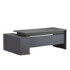 Nexomensa Modern Grey L-Shaped Executive Desk | Reversible Business Workstation with Side Cabinet (71