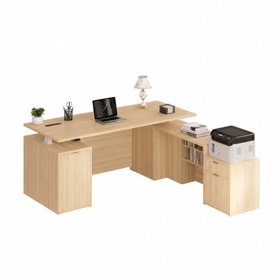 Nexomensa 79" Premium Dual-Motor L-Shaped Standing Executive Desk