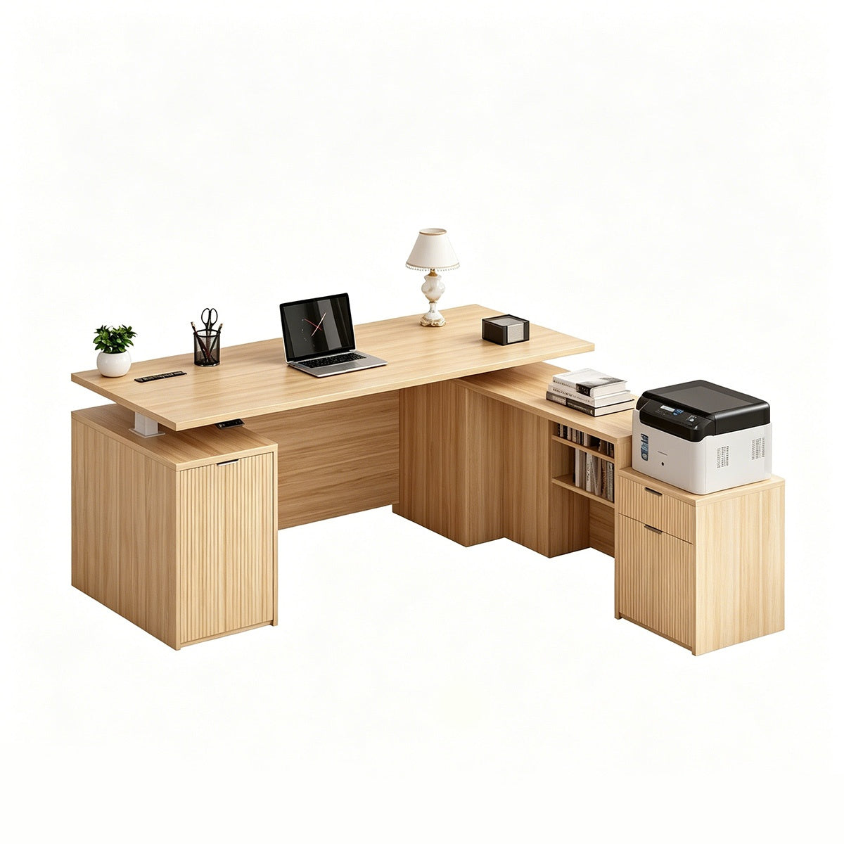 Standing Desk with Drawers - L-Shaped Executive Desk | Nexomensa
