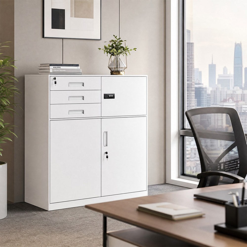 Scenes|scene-display-front-view-office-cabinet-with-lock-lockable-cabinet-doors-cwg-k-066