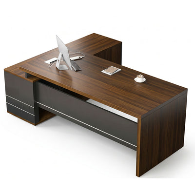   
                    Managers Desk - L-Shaped Office Wood Desk
                    
